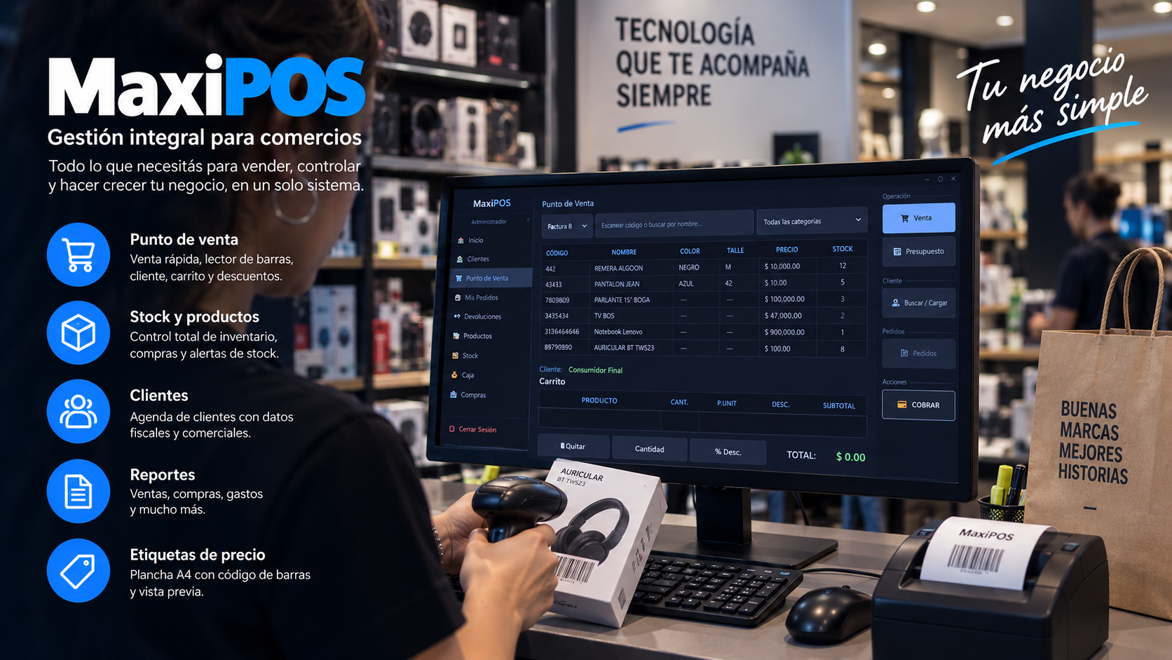 MaxiPOS para comercios